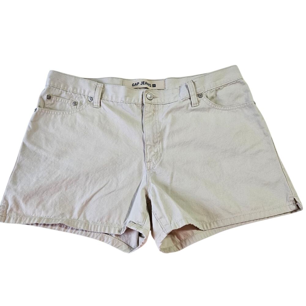 Vintage GAP Jeans Shorts Size 14 Light Khaki 5 Pockets Y2K Preppy Excellent